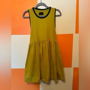 Yellow/ Green Babydoll Swing Tank Dress